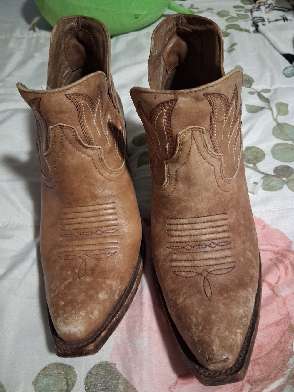 Ariat Brown Suede Western Ankle Boots